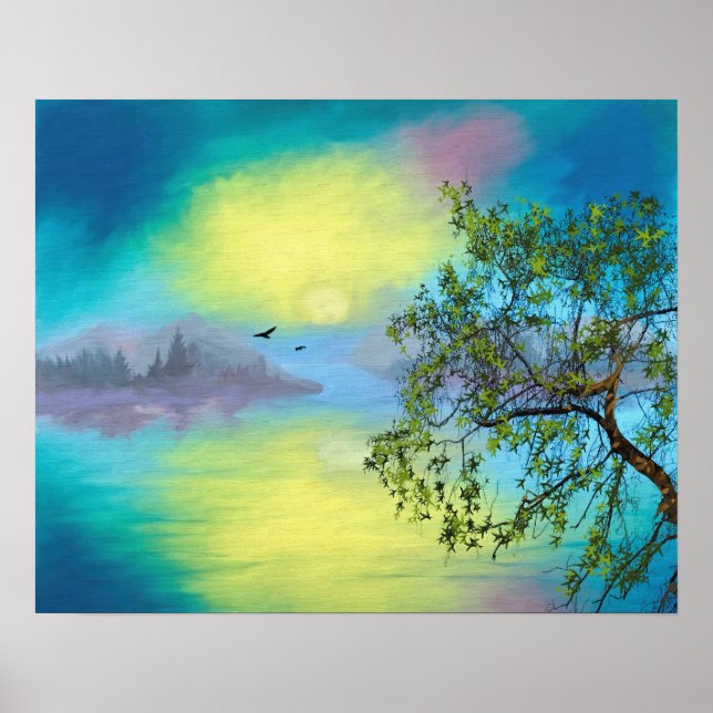 Scenic Mountain Lake Landscape Poster (Front)