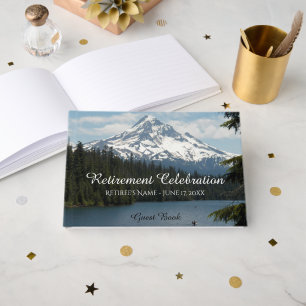 Scenic Mountain Lake Landscape Retirement Guest Book
