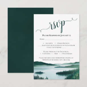 Scenic Mountain Lake Landscape Rustic Wedding RSVP Card