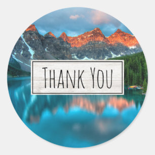 Scenic Mountain & Lake Photograph Thank You Classic Round Sticker