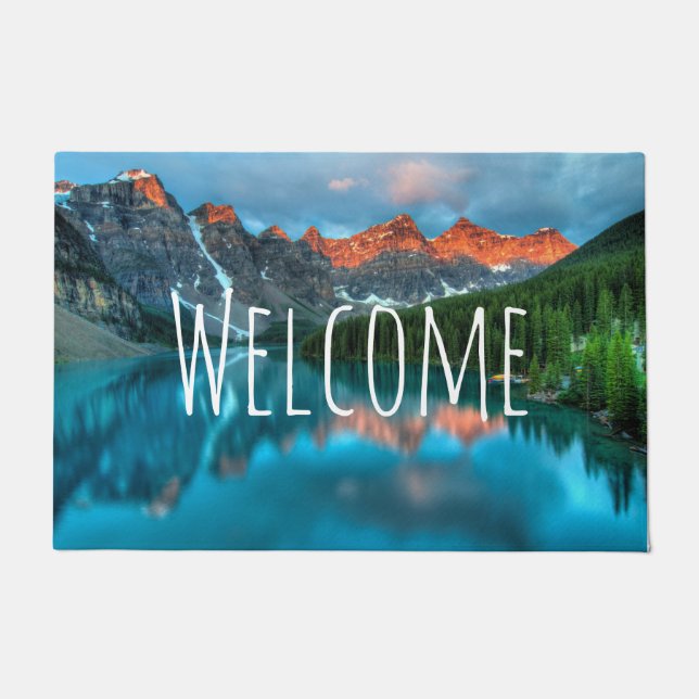 Scenic Mountain & Lake Photograph Welcome Doormat (Front)