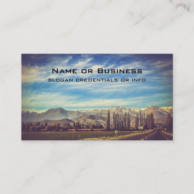 Scenic Mountain Landscape in The Andes Business Card (Front)