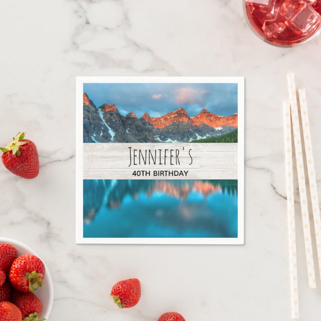 Scenic Mountain Landscape Photograph Birthday Napkin (Insitu)