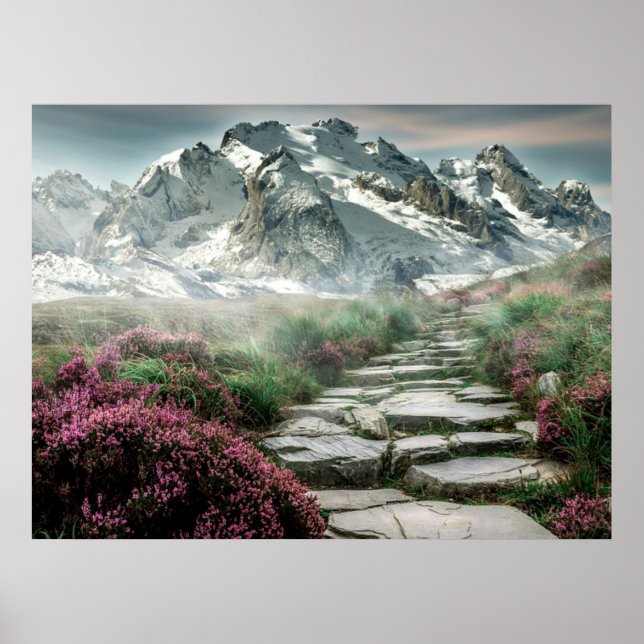 Scenic Mountain Landscape Poster (Front)