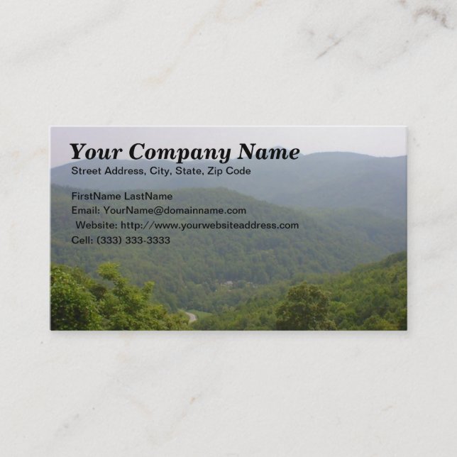 Scenic Mountain View Professional Business Card Te (Front)