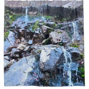 Scenic Mountain Waterfall - Wild Nature Romania Shower Curtain