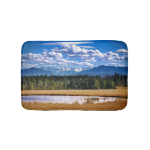 Scenic Mountains Alpine Landscape Bath Mat
