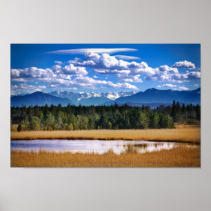 Scenic Mountains Alpine Landscape Poster