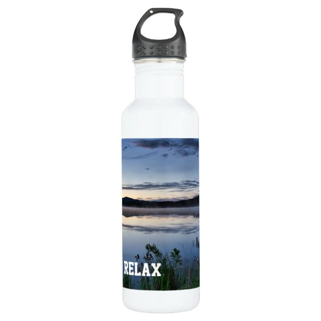 Scenic Mountains and Lake Water Bottle (Front)