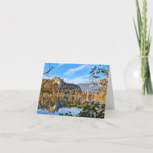 Scenic Mountains in the fall on a lake  Thank You Card