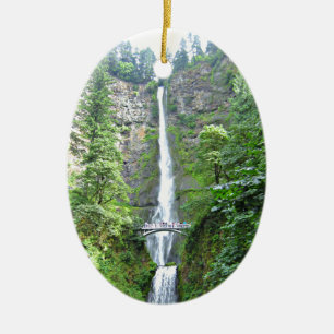 Scenic Multnomah Falls Ceramic Tree Decoration