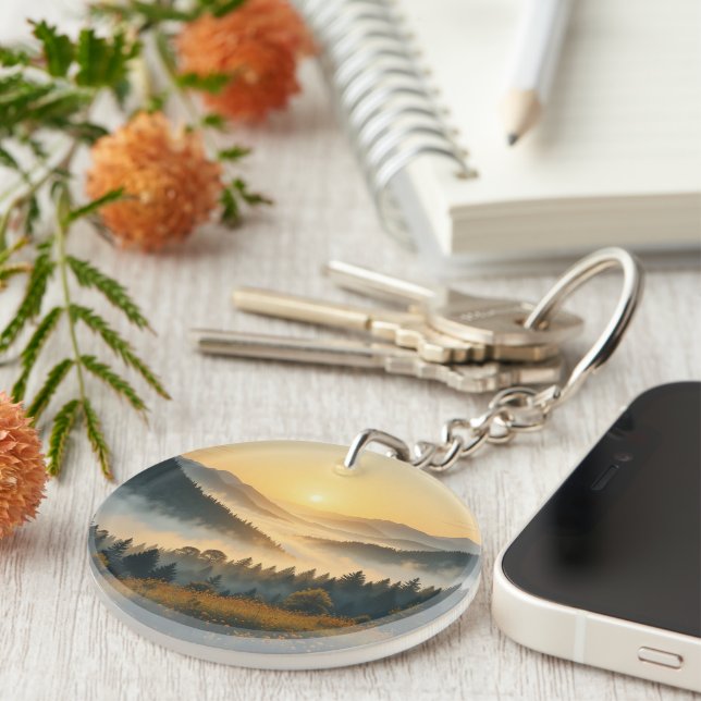 Scenic Nature Landscape Acrylic Keychain  (Front Right)