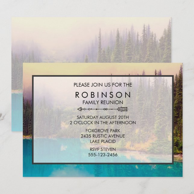 Scenic Northern Landscape Rustic Reunion Invite (Front/Back)