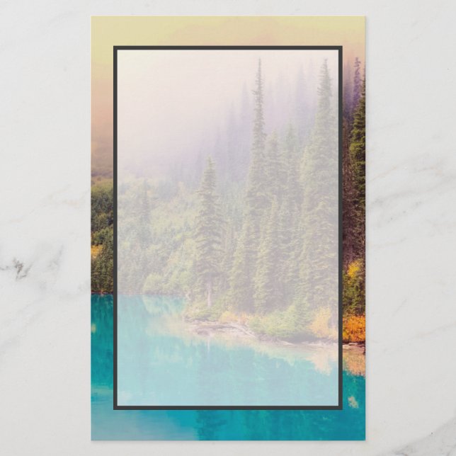 Scenic Northern Landscape Rustic Stationery (Front)