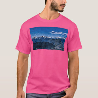 Scenic Olympic Mountains (Poly Art) Long T-Shirt
