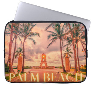 Scenic Palm Beach Pink Skies  Laptop Sleeve
