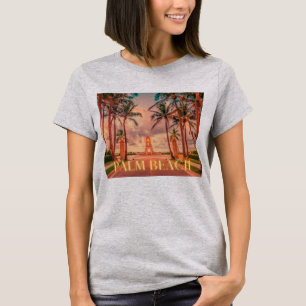 Scenic Palm Beach Pink Skies  T-Shirt