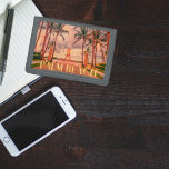 Scenic Palm Beach Pink Skies  Trifold Wallet<br><div class="desc">Palm trees and pink skies are part of the iconic scenery of Palm Beach,  FL as shown in this colorful photographic image with neon letters overlay</div>