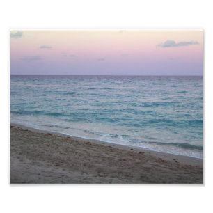 Scenic Peaceful Pink Sunset Beach Photo