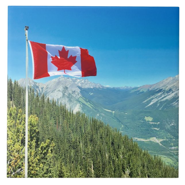 Scenic photograph with Canadian Flag Tile (Front)
