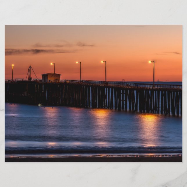 Scenic Pismo Beach Sunset Scrapbook Paper (Front)