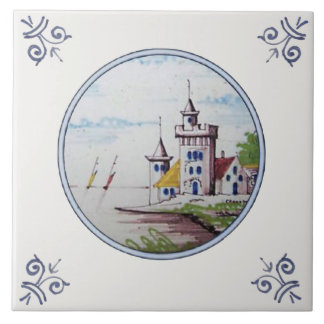 Scenic Polychrome Repro Delft Tile  (1 of 6)