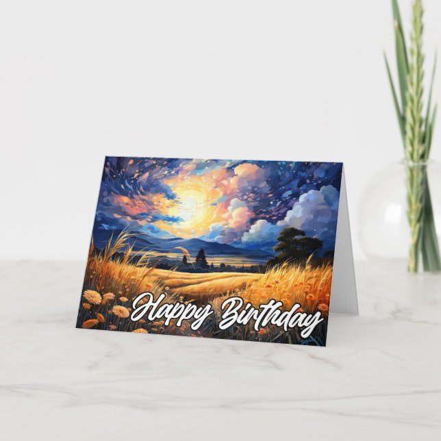 Scenic Prairie Illustration Card (Front)