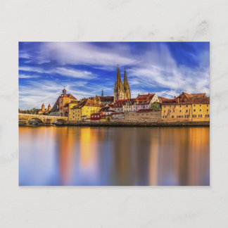 Scenic Regensburg River View Postcard