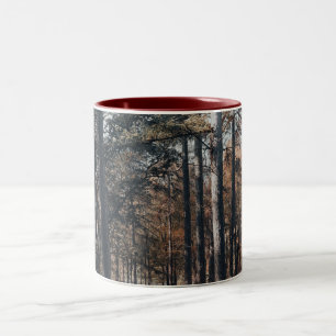 Scenic relaxing forest Two-Tone coffee mug