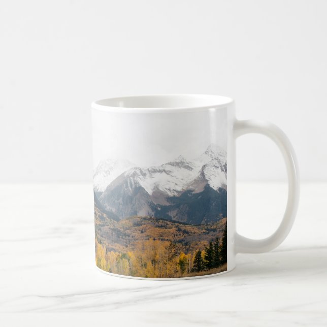Scenic Road Through Fall Colours and Mountains Coffee Mug (Right)