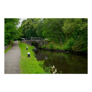 Scenic Rochdale Canal - Brearley Higher Lock 6 Poster