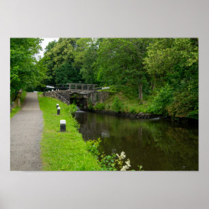 Scenic Rochdale Canal - Brearley Higher Lock 6 Poster