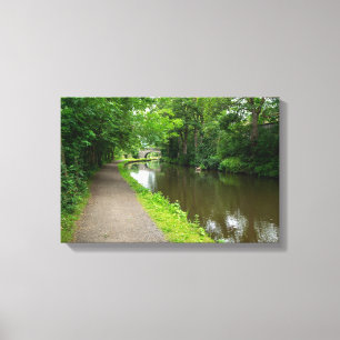 Scenic Rochdale Canal Towpath at Luddendenfoot Canvas Print
