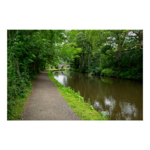 Scenic Rochdale Canal Towpath at Luddendenfoot Poster
