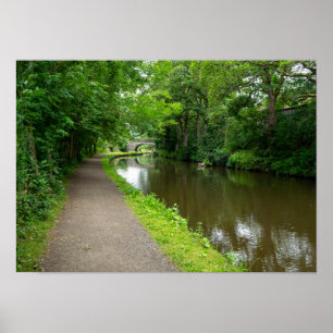 Scenic Rochdale Canal Towpath at Luddendenfoot Poster