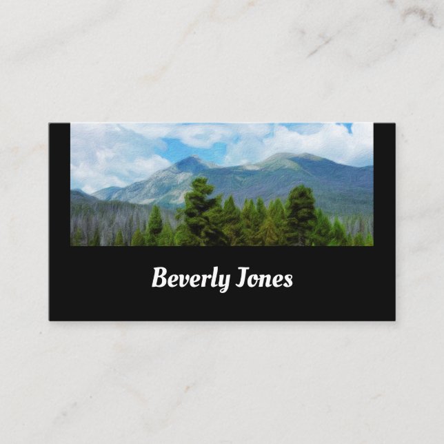 scenic Rocky mountains Colorado nature art Business Card (Front)