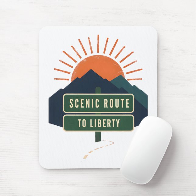 Scenic Route To Liberty Mouse Pad (With Mouse)