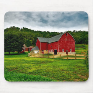 Scenic Rural Photography Farmhouse USA Countryside Mouse Mat