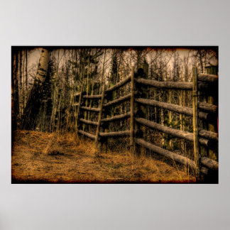 Scenic Rustic Fence in the Country artwork Poster