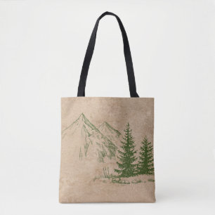 Scenic Rustic Mountains and Trees Bag