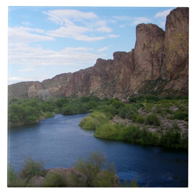 Scenic Saguaro Lake  Tile (Front)