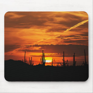 Scenic Saguaros at Sunset Mouse Mat