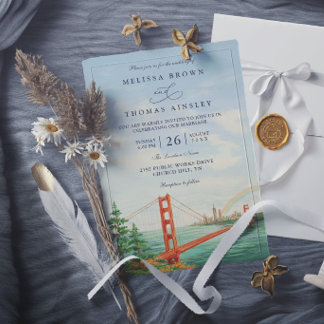 Scenic San Francisco Destination Elegant Wedding Invitation