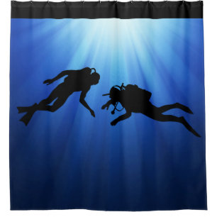 Scenic Scuba Divers Shower Curtain