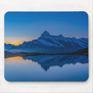 Scenic Sunrise Blue Mountain Reflection Mouse Mat