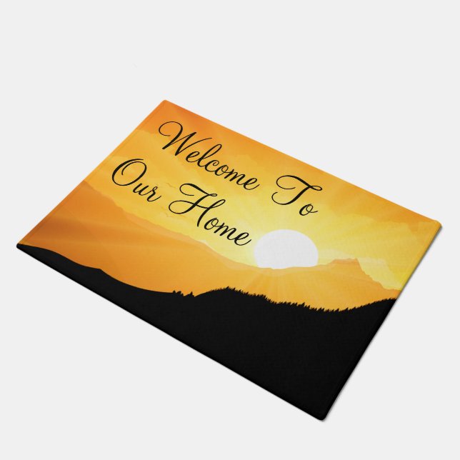 Scenic Sunset House Welcome Mat (Angled)