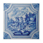 Scenic Travelers Animals Blue Delft Wall Tile<br><div class="desc">Delft tiles date back to the seventeenth century when blue and white Chinese porcelain imports reached the Netherlands. The popularity of these items was a great influence on Dutch tile artisans and Delft became the centre of production for these usually (but not always) blue and white tiles.</div>