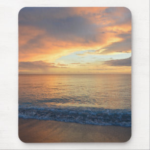 Scenic Tropical Beach Sunset Modern Nature Photo Mouse Mat