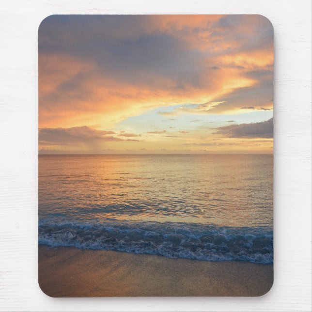 Scenic Tropical Beach Sunset Modern Nature Photo Mouse Mat (Front)