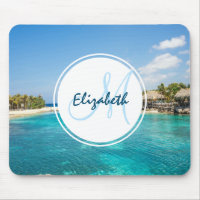Scenic Tropical Beach with Thatched Huts Photo
